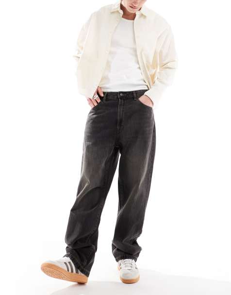 Pull&Bear - Sorte løstsiddende jeans med poset pasform - view 1