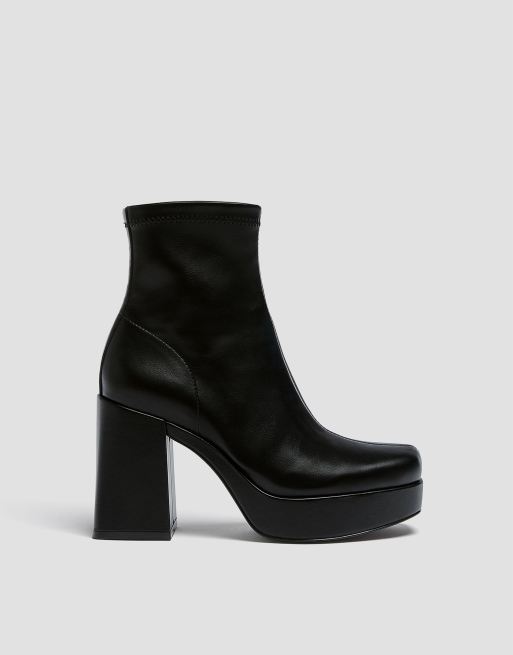 Pull&Bear - Sorte plateau-ankelstøvler