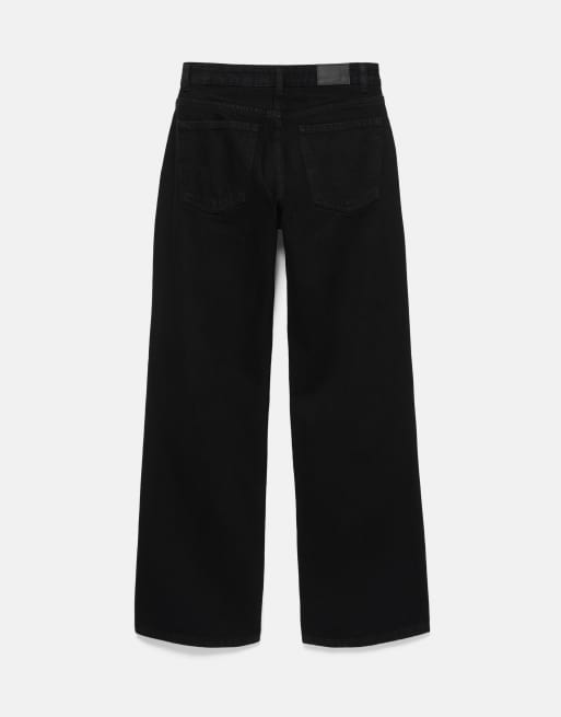 Pull&Bear - Sorte posede jeans med lige ben og rhinsten, 7 af 7
