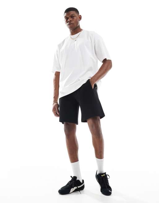 Pull&Bear - Sorte shorts i piqué-jersey