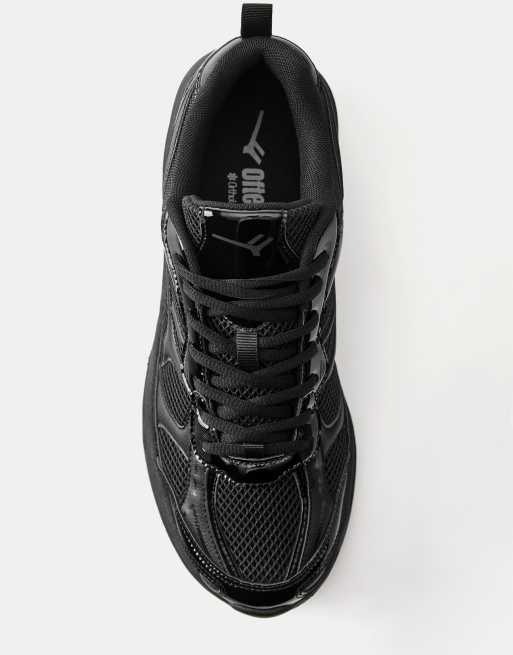 Pull&Bear - Sorte sneakers med forskellige paneler, 3 af 6