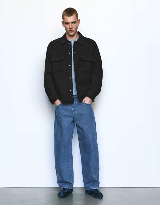 Pull&Bear sovracamicia a maniche lunghe nera, 4 di 7