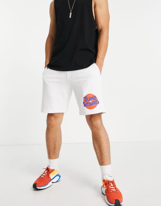 Pull&Bear - Space Jam - Short met print in wit, deel van co-ord set