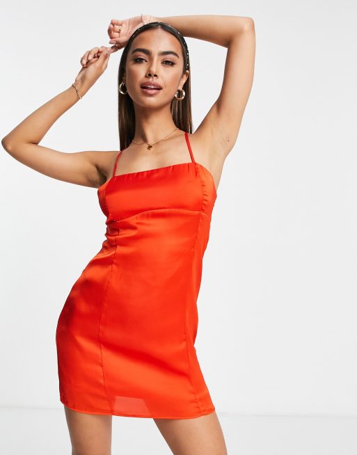 Short spaghetti outlet strap dress