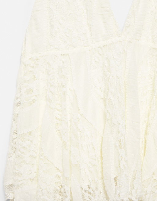 Pull&Bear Spitzen-Halftertop in Beige, 7 von 7