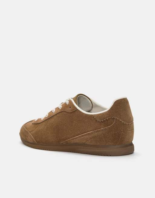 Pull&Bear – Split – Bruna sneakers i mocka, 3 av 3