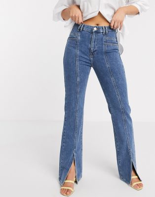 split front jeans