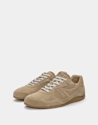 Pull&Bear Split suede trainers in brown