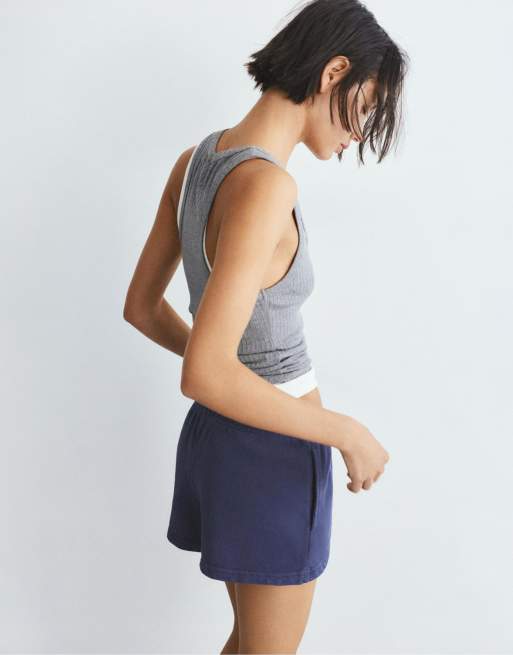 Pull&Bear – Sport-Shorts in Marineblau mit elastischem Bund, 4 von 4
