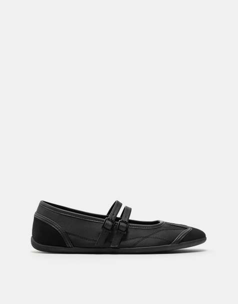 Pull&Bear Sports ballet flats in black - view 1