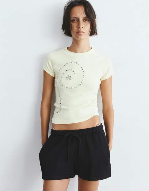 Pull&Bear Sports shorts with elastic waist in black