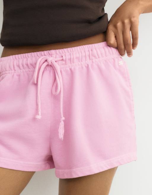 Pull&Bear Sports shorts with elastic waist in pink, 3 of 4