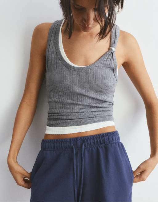 Pull&Bear - Sportshort met elastische taille in marineblauw, 2 van 4