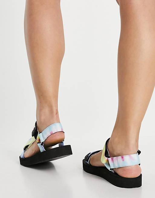 Lively hack wastefully Pull&Bear sporty sandals in tie dye | ASOS