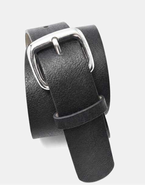 Pull&Bear Square buckle belt in black - view 1