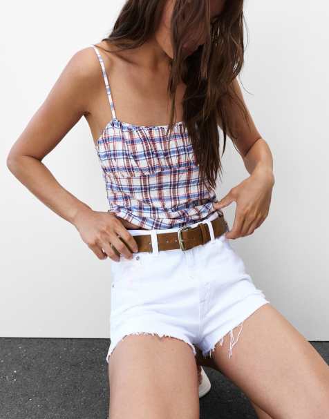 Pull&Bear Square buckle belt in brown - view 1