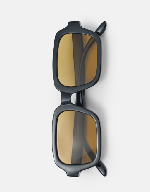 Pull&Bear Square resin sunglasses in black, 2 of 5