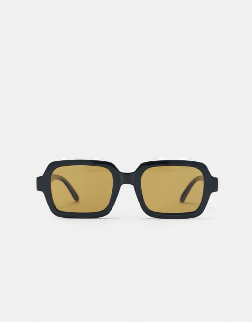 Pull&Bear Square resin sunglasses in black, 3 of 5