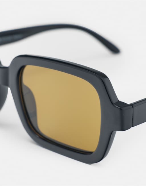 Pull&Bear Square resin sunglasses in black, 4 of 5