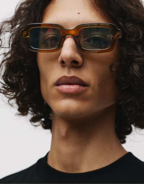Pull&Bear Square sunglasses in olive - view 1