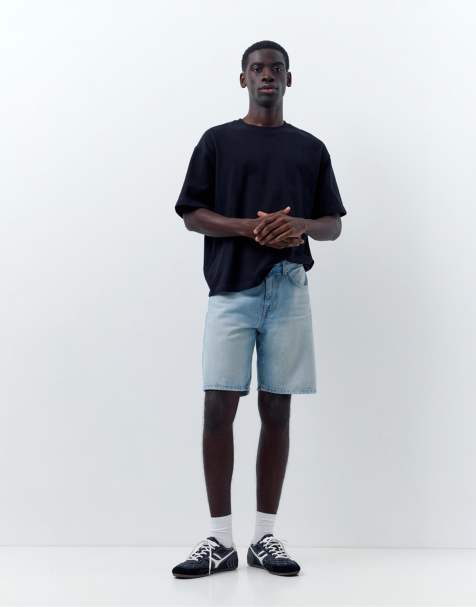 Pull&Bear - Standaard denim bermuda shorts in vaal indigo - view 1