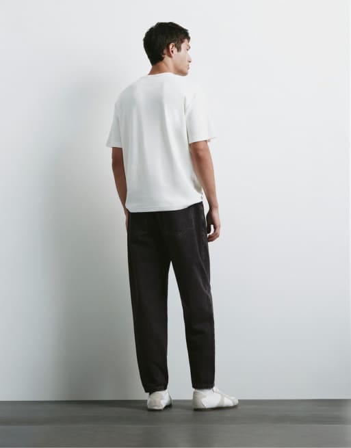 Pull&Bear - Standaard jeans in vervaagd zwart, 2 van 7