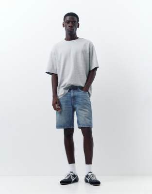 Standard - Bermuda-Jeansshorts in Mittelblau Blau 40