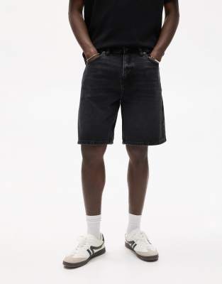 Standard - Bermuda-Jeansshorts in verblasstem Schwarz-Grau Grau 38