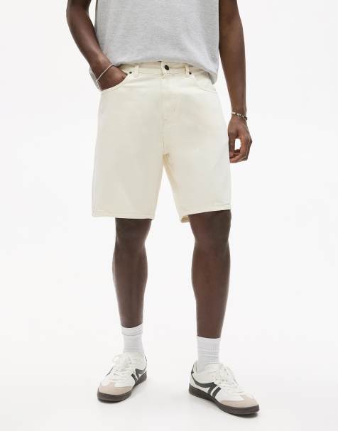 Pull&Bear Standard denim bermuda shorts in beige