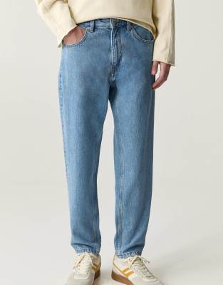 Pull & Bear Standard Fit Denim Jeans In Blue