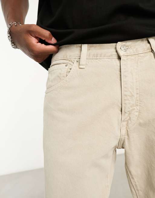 Mens beige best sale denim jeans