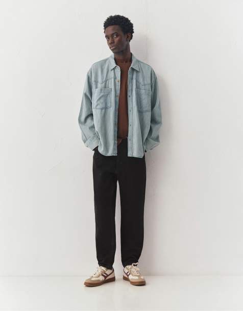 Pull&Bear – Standard-Jeans in verwaschenem Schwarz - view 1