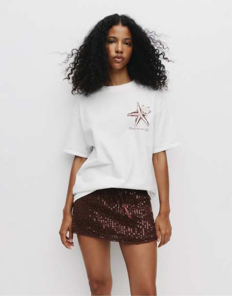 Pull&Bear Starfish t-shirt in ice - view 1