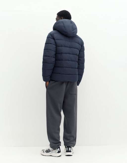 Pull&Bear Steppjacke mit Kapuze in Dunkelblau, 2 von 7