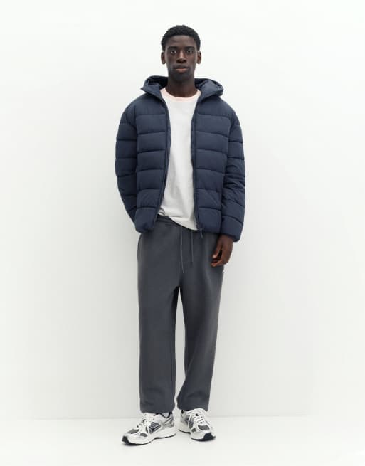 Pull&Bear Steppjacke mit Kapuze in Dunkelblau, 4 von 7