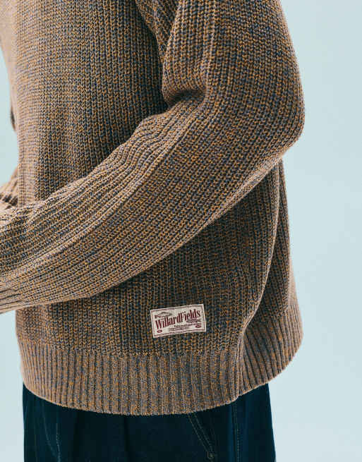 Pull&Bear stickad tröja i tvinnat garn i turkos, 3 av 7