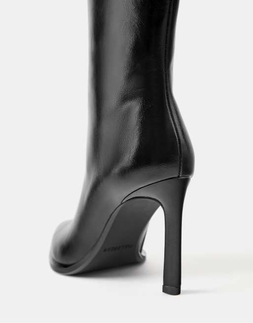 Pull&Bear – Stiefel in Schwarz mit hohem Absatz, 3 von 5
