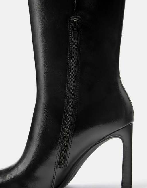Pull&Bear – Stiefel in Schwarz mit hohem Absatz, 5 von 5