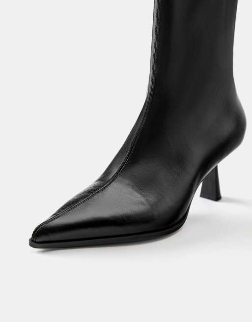 Pull&Bear Stiletto heel ankle boots in black, 4 of 5