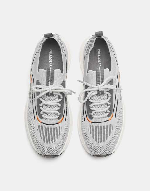 Pull&Bear - Stoffen sneakers in grijs, 3 van 4