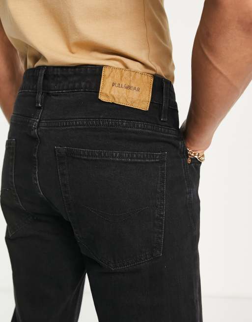 Pull&Bear straight jeans in black, 3 of 4