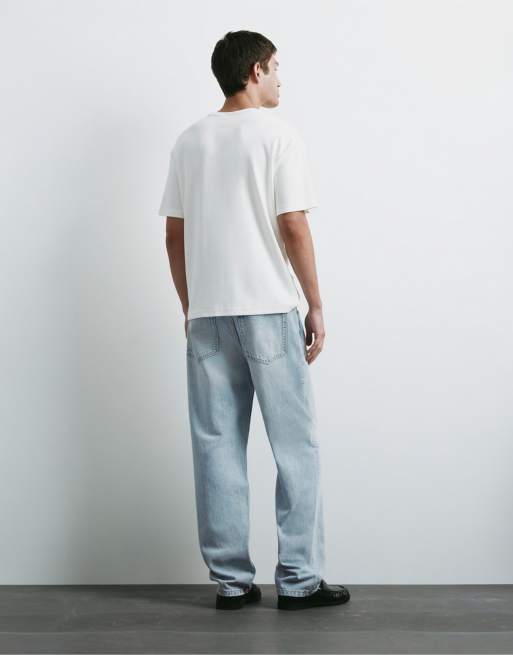Pull&Bear – Straight Jeans in Blass-Indigo, 2 von 7