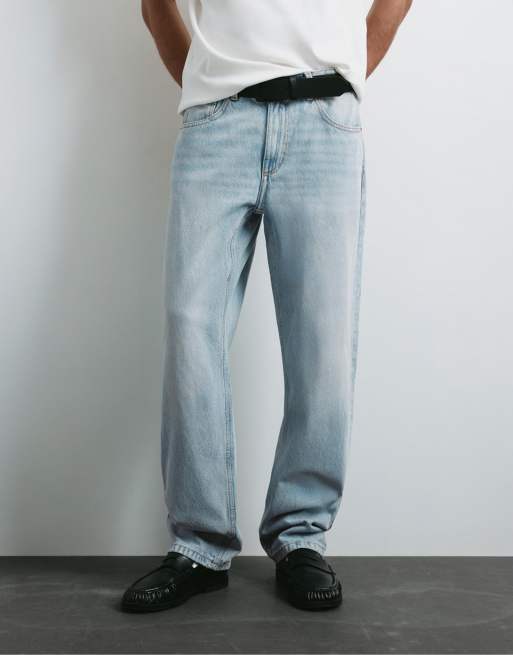 Pull&Bear – Straight Jeans in Blass-Indigo, 4 von 7