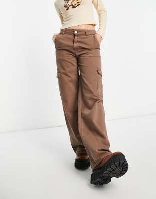 brown straight leg cargo pants