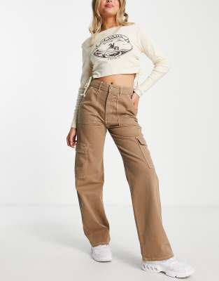 brown straight leg cargo pants