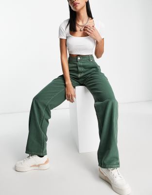 straight leg green jeans