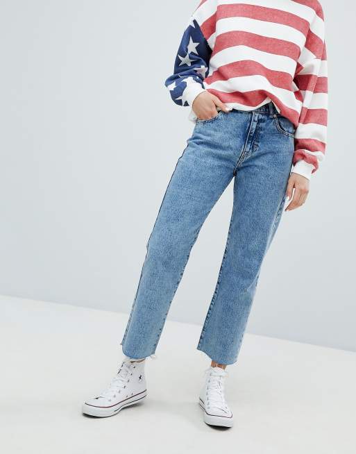 Pull and hot sale bear cropped jeans