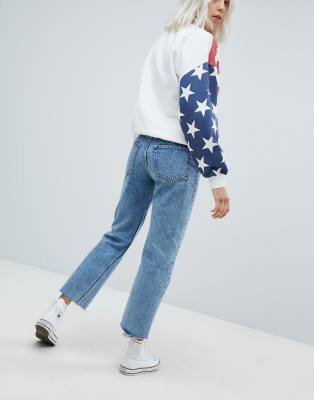 cropped straight fit jean