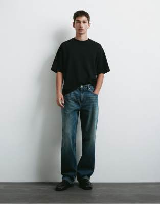 Pull & Bear Straight-leg Jeans In Blue