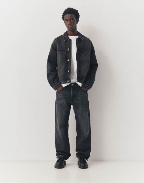 Pull&Bear Straight-leg jeans in faded black - view 1